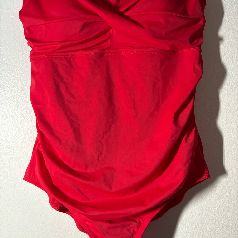 Time and Tru Red One-Piece Swimsuit